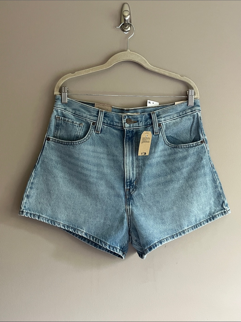 Levi's Light Blue High-Rise Jean Shorts